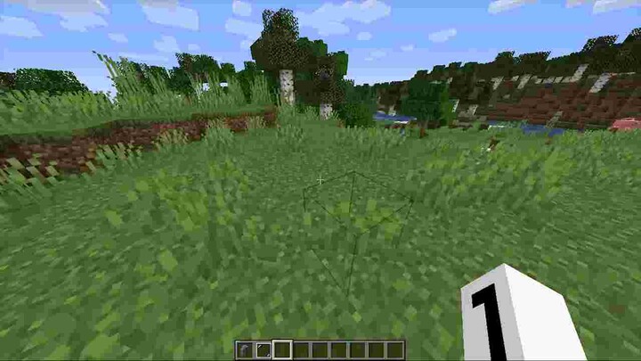 Slab vertikal di Minecraft.