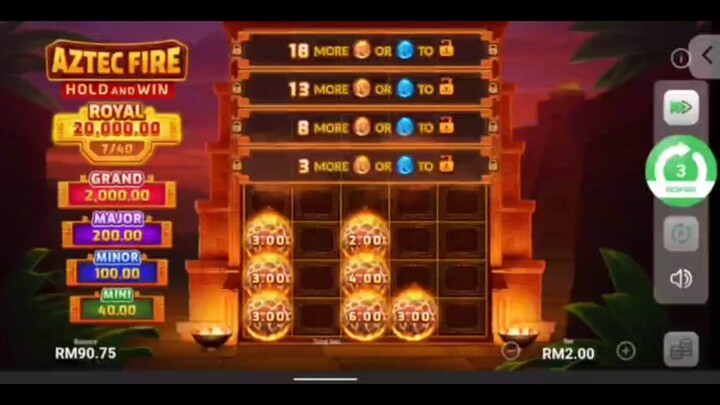 A9 gameplay-BNG Gaming Aztec Fire big win