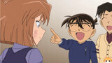 Haibara Ai writes on her face, Conan bursts out laughing! He laughs with stereo sound effects~