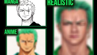用漫画,动漫,写实,3种形态绘制索隆