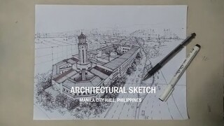 Manila City Hall | Architectural Sketch Time lapse