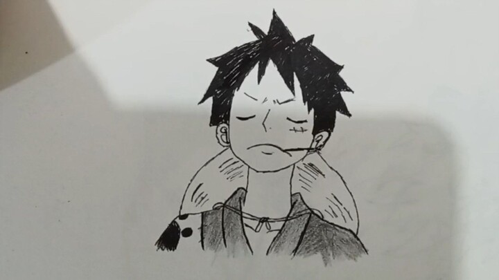 lanjutkan | drawing Monkey D Luffy |