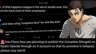 Toxic Fans to Leak Entire Last Episode of Attack on Titan to Hurt the Animators of MAPPA