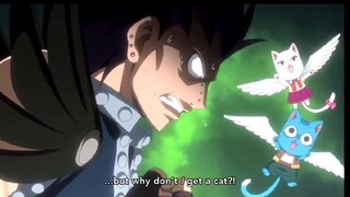 someone give Gajeel a cat. envious Gajeel🤣🤣. Wendy's 1st day in Fairy Tail💗