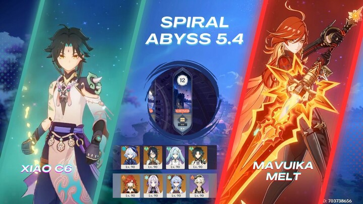 Spiral Abyss 5.4 New Xiao C6 & Mavuika Melt | Genshin Impact