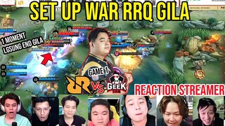 SET UP WAR RRQ NGERI COY! REACTION STREAMER RRQ VS GEEK FAM MPL SEASON 10