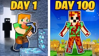 I Survived 100 DAYS as ALEX in Minecraft!