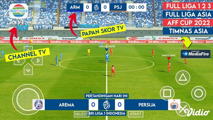 Grafiknya SANGAR ! Kayak TV ASLI ! Review & Main PES 2022 PSP Liga Indonesia AFF CUP Liga Asia 2022