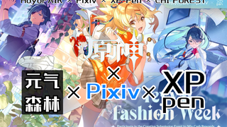 原神联动展《提瓦特时装秀》宣传片-3/4的原神角色即将联动，看看有你推吗？|| 原神联动元气森林、P站、XP-Pen四家大型联动展《提瓦特时装秀》【原神】