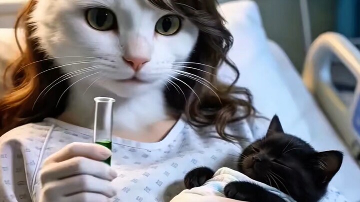 Loại nước biến màu của mèo trắng thật kỳ diệu! Ôm chú mèo con bé xíu trong lòng, thứ dung dịch màu x