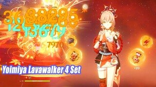 Yoimiya Lavawalker 4 Set Damage Test - Abyss Floor 12 & Open World No Food Gameplay