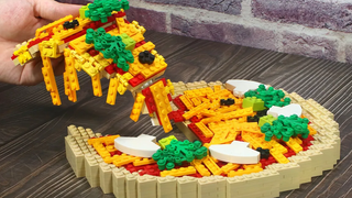 ต้นฉบับ Lego Chicago Pizza / Lego In Real Life/ Stop Motion Cooking ASMR Satisfying