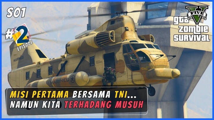 MISI MENGANTAR JASAD TNI KE BASE - GTA 5  ZOMBIE SURVIVAL # 2