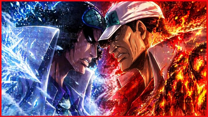 Admirals Aokiji and Akainu: The Battle of Ice and Lava! An Epic Showdown!