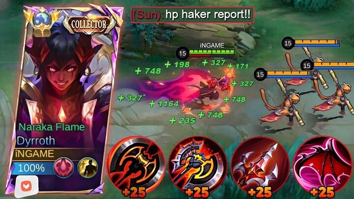 DYRROTH RED LIFESTEAL TRUE DAMAGE BUILD! NEW ABNORMAL LIFESTEAL BUG FOR BUFFED D