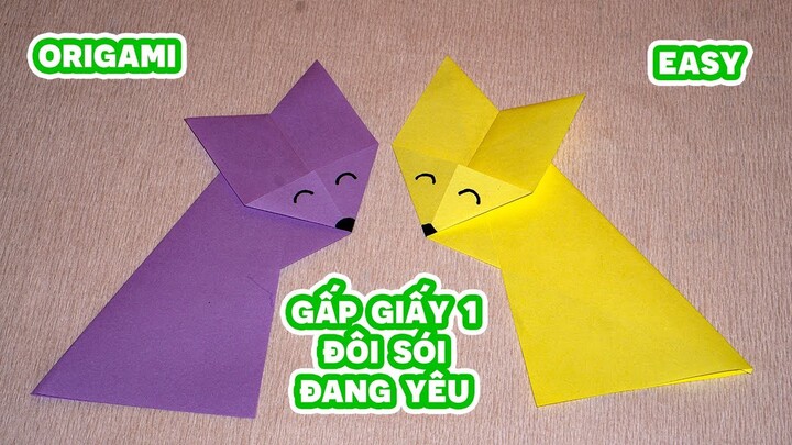 Thủ Công Gấp Giấy  cách gấp đôi sói đang yêu