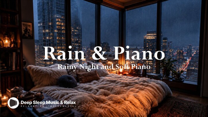 Rainy Night & Soft Piano ️ Cozy Bedroom Ambience for Deep Sleep