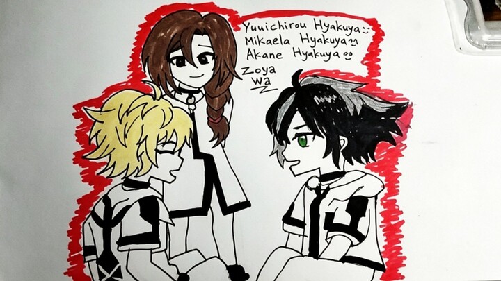 Drawing Anime Anak Panti Asuhan Hyakuya dari Anime Owari No Seraph