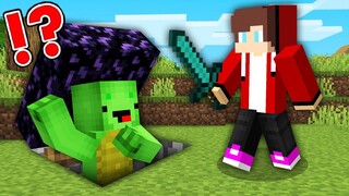 Mikey & JJ Underground Security Base in Minecraft Challenge (Maizen Mazien Mizen)