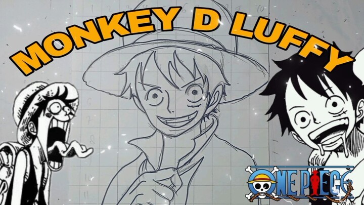 menggambar monkey D luffy
