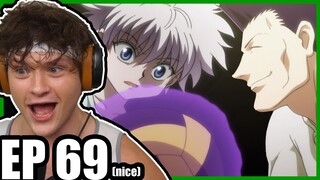 GON AND KILLUA VS RAZOR!.. IN A DODGEBALL GAME?! || Hunter x Hunter REACTION: Episode 69