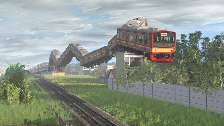 Kereta Api Terbang Panjang Seperti Naga - Long Flying Train Like a Dragon