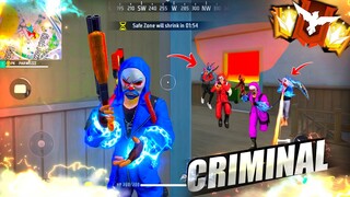 FREEFIRE 🔥" Blue Criminal " Solo vs Squad Mp40 + M4A1 🤯 23 Kills Op - Garena free fire #freefire