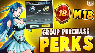 GROUP PURCHASE PERK PUBG MOBILE | ROYAL PASS M18 | GROUP PURCHASE PERK NEW EVENT PUBG MOBILE