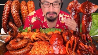 GIANT OCTOPUS 🐙MUKBANG 😜|| SEA FOOD MUKBANG || OCTOPUS WITH ENOKI MUSHROOM MUKBANG || EATING SHOW