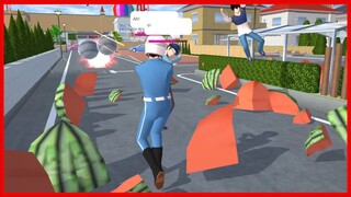 Protect Everyone From 200 Enemy Watermelons || SAKURA School Simulator