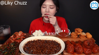 Ăn sập thế giới 3  jjajangramyeon & gà mukbang #amthuc