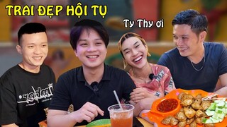 Nhiều TRAI ĐẸP kéo đến quán Gỏi đu đủ Ty Thy Vlog vui hết cỡ