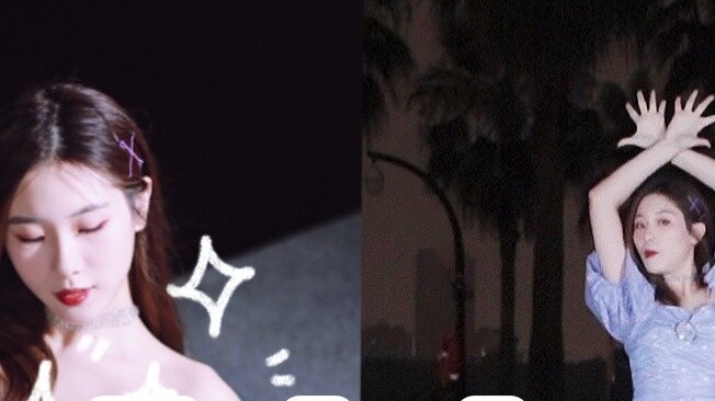 Kamu bilang aku mirip Sunmi? Kalau begitu aku di sini dengan cahaya malam ungu! "Purple Light Night"