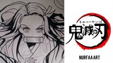 Kamado Nezuko - Demon Slayer || Black and White Drawing