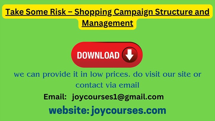 Take Some Risk – Shopping Campaign Structure and Management