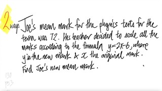 prob stat: 2 ways Joe's mean mark for the physics tests for the term was 72.