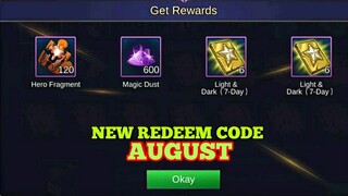 REDEMPTION CODE SA MOBILE LEGENDS -PART 5 | AUGUST REDEEM CODE + Skin giveaway