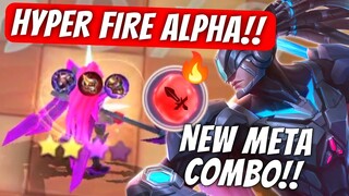 HYPER 1 GOLD HERO !! NEW COMBO FIRE ALPHA !! MAGIC CHESS MOBILE LEGENDS