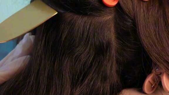 asmr hair brushing
