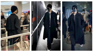 Xiao Zhan took to the catwalk right at the airport. He's like a supermodel commanding the runway