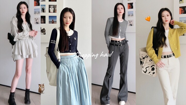 March Shopping Haul 🛍️ Trying on New Clothes – Knitwear, Pajamas, Pants, and Skirts