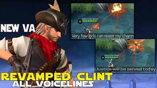 CLINT NEW VOICE ACTOR AND VOICELINES REVAMPED CLINT ALL NEW DIALOGUES MOBILE LEGENDS NEW UPDATE!