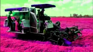 Quay Cảnh Máy Cắt Lúa 105 Pro l Bé Xem Máy Cắt Lúa Nhạc Thiếu Nhi Remix