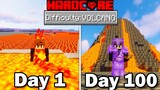 I Survived 100 Days in a VOLCANO ONLY Hardcore World and This is What Happened...
