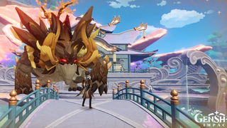 Genshin Impact Private Server 28 Version - Zhongli ระเบิดไม่จำกัด Vs Azhdaha ในศาลเจ้า Sangonomiya