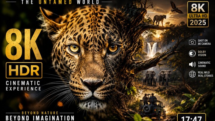 8K HDR Leopard | The Untamed World 🐆 | Cinematic Wildlife Experience | 8K Ultra HD