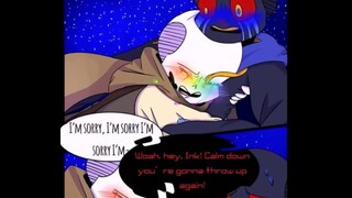 【Undertale au comic】{raw}Comic Errorink "Doubt" Part 1, 2, 3, 4.