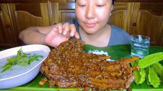 Spicy Wild Boar Ribs And Taro Root Chutney Mukbang