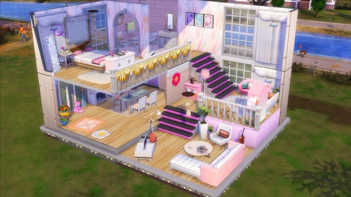 [The Sims 4] Loft Duplex｜Girl's Residence#A One's Living Alone Life