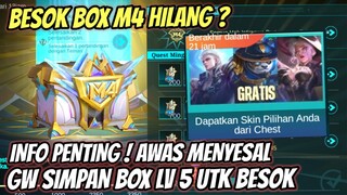 INFO PENTING! BESOK BOX SKIN M4 HILANG ? JANGAN SAMPE NYESAL KALIAN HARUS TAU INFO INI